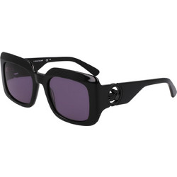 Longchamp LO753S 001 Γυναικεία Γυαλιά Ηλίου Τετράγωνα Κοκάλινα Μαύρα με Μωβ Φακό