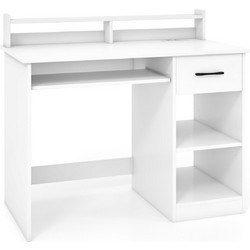 Costway Γραφείο Ξύλινο με Βιβλιοθήκη 105x55x89cm CB10778DE-WH