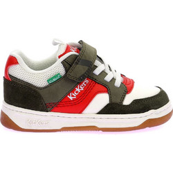 Kickers Παιδικά Sneakers Λευκά Μαύρα Κόκκινα Χακί 1211530-30-0-34
