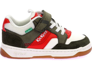 Kickers Παιδικά Sneakers Λευκά Μαύρα Κόκκινα Χακί 1211530-30-0-34