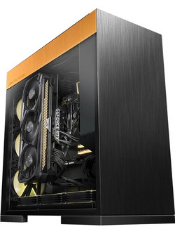 Geometric Future Model 8 Dharma Black Gold Gaming Midi Tower Κουτί Υπολογιστή με Πλαϊνό Παράθυρο