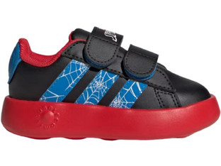 Adidas Spider-Man Grand Court Παιδικά Sneakers Μαύρα Κόκκινα JQ7828