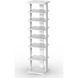 Costway Παπουτσοθήκη Ξύλινη Λευκή M27.5xΠ26.5xΥ110cm JZ10140WH