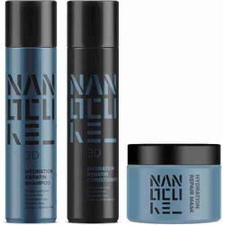 Keratin Nanocure Hydration Σετ Περιποίησης Μαλλιών Conditioner 500ml + Μάσκα 250ml + Σαμπουάν 500ml