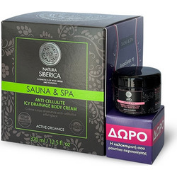 Natura Siberica Sauna & Spa Icy Drainage Cream 370ml + Slimming Hot Salt Body Scrub 30ml