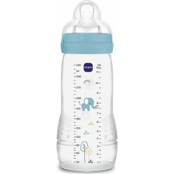 MAM Easy Active Πλαστικό Μπιμπερό με Θηλή Σιλικόνης κατά των Κολικών 6+ Μηνών Elephant Light Blue 330ml