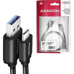 Axagon Braided USB-A to USB-C 1.5m Black BUCM3-AM15AB