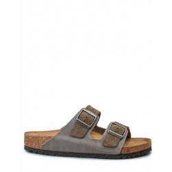 Birkenstock Arizona Δερμάτινα Ανδρικά Σανδάλια Ανατομικά Γκρι 1029159