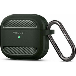 Spigen Rugged Armor Θήκη Σιλικόνης με Γάντζο για Apple AirPods 3 Χακί