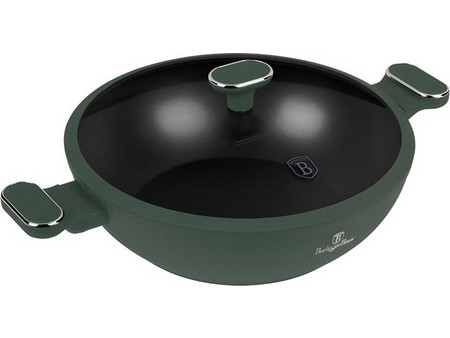 Berlinger Haus Matte Green Collection Σωτέζα Αλουμινίου Αντικολλητική Titanium Επίστρωση με Καπάκι 30cm BH-8160