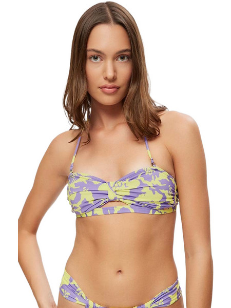 Minerva Bikini Top Strapless Floral Λιλά Κίτρινο 90-9295B-261