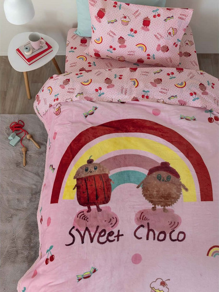 Palamaiki SW103 Παιδική Κουβέρτα Fleece Sweet Choco 160x220 Ροζ