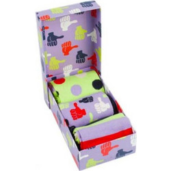 Happy Socks Βαμβακερές Γυναικείες Κάλτσες με Σχέδια Lime Λιλά 3Pack SXTHU085300
