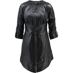 Leather 100 Γυναικείο Ημίπαλτο Δερμάτινο Μαύρο 07-W-B-5293-LONG