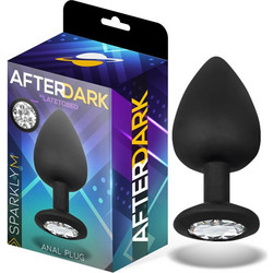 LateToBed Afterdark Sparkly Πρωκτική Σφήνα Diamond Butt Plug 8cm Μαύρη AD-280