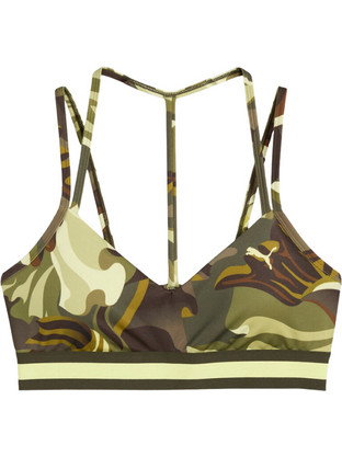 Puma Floral Ribbon Sports Αθλητικό Μπουστάκι με Μέτρια Στήριξη Χακί 527494-70