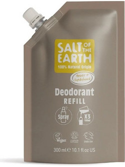 Salt of the Earth Amber & Sandalwood Φυσικό Αποσμητικό Spray Refill Χωρίς Αλουμίνιο 300ml