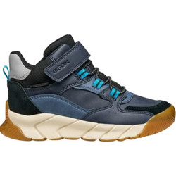 Geox Flexyplayer Παιδικά Μποτάκια Navy Μπλε Ταμπά Δερμάτινα Αδιάβροχα με Σκρατς J56NBA0ME22C4J9B