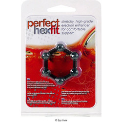 Perfect Hexfit Penis Ring Ελαστικό Δαχτυλίδι Πέους Σιλικόνης Μαύρο