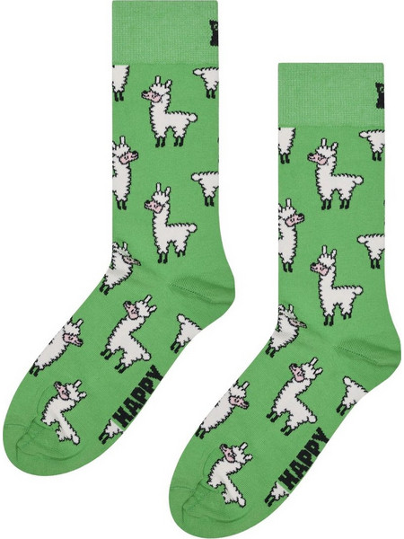 Happy Socks Llama Ανδρικές Κάλτσες Ψηλές με Σχέδια Πράσινες P003650