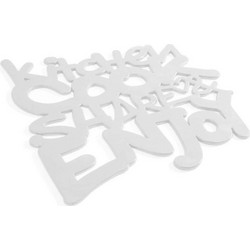 Rainbow Letters Επιφάνεια Στεγνώματος Πιάτων Σιλικόνης Λευκή 06017.003