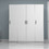 Megapap Τετράφυλλη Ντουλάπα Ρούχων Vivian Λευκή 160x51.8x181cm GP100-0117,1