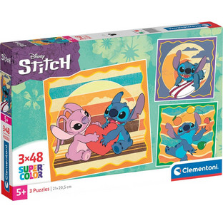 Παιδικό Puzzle Clementoni Super Color Disney Lilo & Stitch 3x48 Κομμάτια
