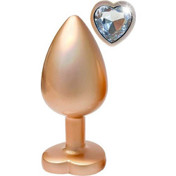 Dream Toys Gleaming Love Heart Πρωκτική Σφήνα Diamond Plug 9.5cm Διαφανής Χρυσή