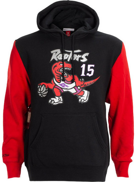 Mitchell & Ness Raptors 15 Ανδρικό Αθλητικό Φούτερ με Κουκούλα Μαύρο FNNP3417-TRA98VCABKRD