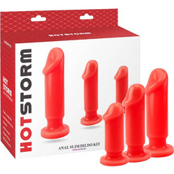 Chisa Novelties Hotstorm Slim Σετ Πρωκτικές Σφήνες Κόκκινες 3τμχ