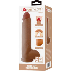 Pretty Love Mendel 10" Ρεαλιστικό Dildo με Βεντούζα & Όρχεις 25.4cm Καφέ