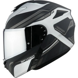 Spyder Rover Matt Black Silver Κράνος Μηχανής Flip-Up