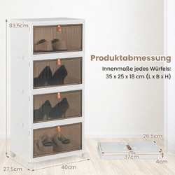 Costway Παπουτσοθήκη M25xΠ18xΥ35cm JV11022WH