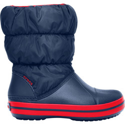 Crocs Παιδικές Μπότες Χιονιού Navy Μπλε Κόκκινες Αδιάβροχες με Γούνα 14613-485