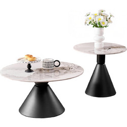 HomeMarkt Jen Βοηθητικά Τραπεζάκια Σαλονιού Στρογγυλά Ξύλινα με Μεταλλική Βάση 2τμχ Φ50xΥ44.5cm HM18305.02