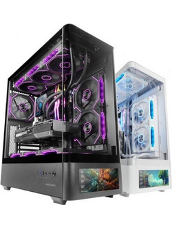 Mars Gaming MC-LCDPRO Black Gaming Midi Tower Κουτί Υπολογιστή με Πλαϊνό Παράθυρο