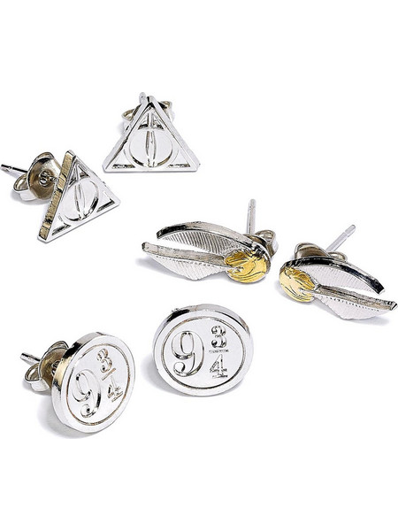 The Carat Shop Harry Potter Σετ Γυναικεία Σκουλαρίκια Καρφωτά Ασημί WE0104 6τμχ
