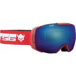 TSG Red Stripe Μάσκα Σκι & Snowboard Ενηλίκων Κόκκινη με Φιμέ Φακό Μπλε