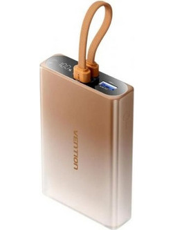 Vention FHZJ0 Power Bank 10000mAh 22.5W με Θύρα USB-A & Θύρα USB-C Golden