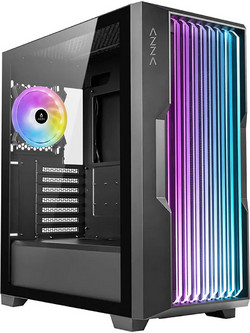 Azza Guardian Glass Black Gaming Midi Tower Κουτί Υπολογιστή RGB με Πλαϊνό Παράθυρο