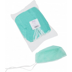 Bournas Medicals SoftCare Σκουφάκια Non Woven Δετά Πράσινα 100τμχ