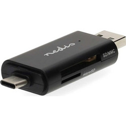 Nedis CRDRU2110BK Card Reader USB-C & USB-A 2.0 για SD / microSD