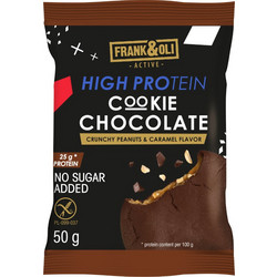 Frank & Oli High Protein Cookie Chocolate Crunchy Peanuts & Caramel 50gr