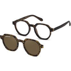 Sunoptic TRC-30B4 Ανδρικός Σκελετός Γυαλιών Οράσεως με Clip-On Κοκάλινος Καφέ