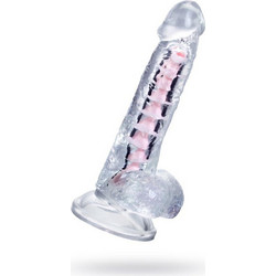 ToyFa A-Toys Paret Ρεαλιστικό Dildo με Βεντούζα & Όρχεις 18cm Διαφανές Ροζ