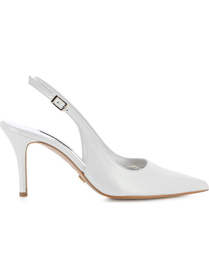 Guy Laroche Γόβες Slingback Δερμάτινες με Τακούνι Στιλέτο Λευκές 71