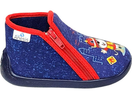 Comfy Χειμερινές Παιδικές Παντόφλες Μποτάκια για Αγόρι Navy Μπλε Κόκκινες 8788