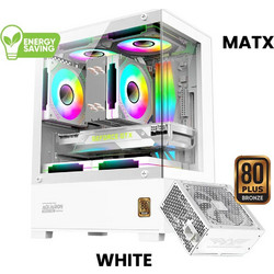 Armaggeddon Aquaron Nemo White Gaming Mini Tower Κουτί Υπολογιστή RGB με Πλαϊνό Παράθυρο