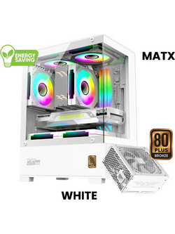 Armaggeddon Aquaron Nemo White Gaming Mini Tower Κουτί Υπολογιστή RGB με Πλαϊνό Παράθυρο