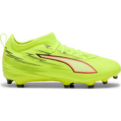 Puma Ultra 6 Match FG/AG 108701-01 Παιδικά Ποδοσφαιρικά Παπούτσια με Τάπες και Καλτσάκι Lime